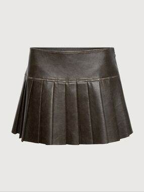 BNWT OAK + FORT Faux Leather Pleated Mini Skirt (S)